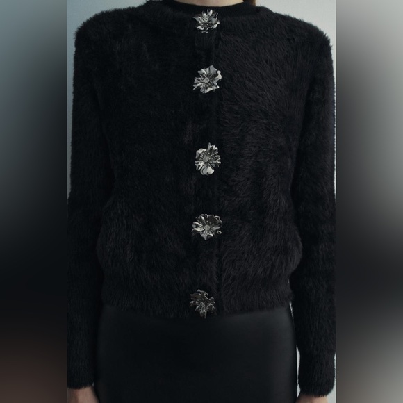 🩶ZARA FAUX FUR KNIT JACKET🩶 BNWOT - Picture 2 of 5